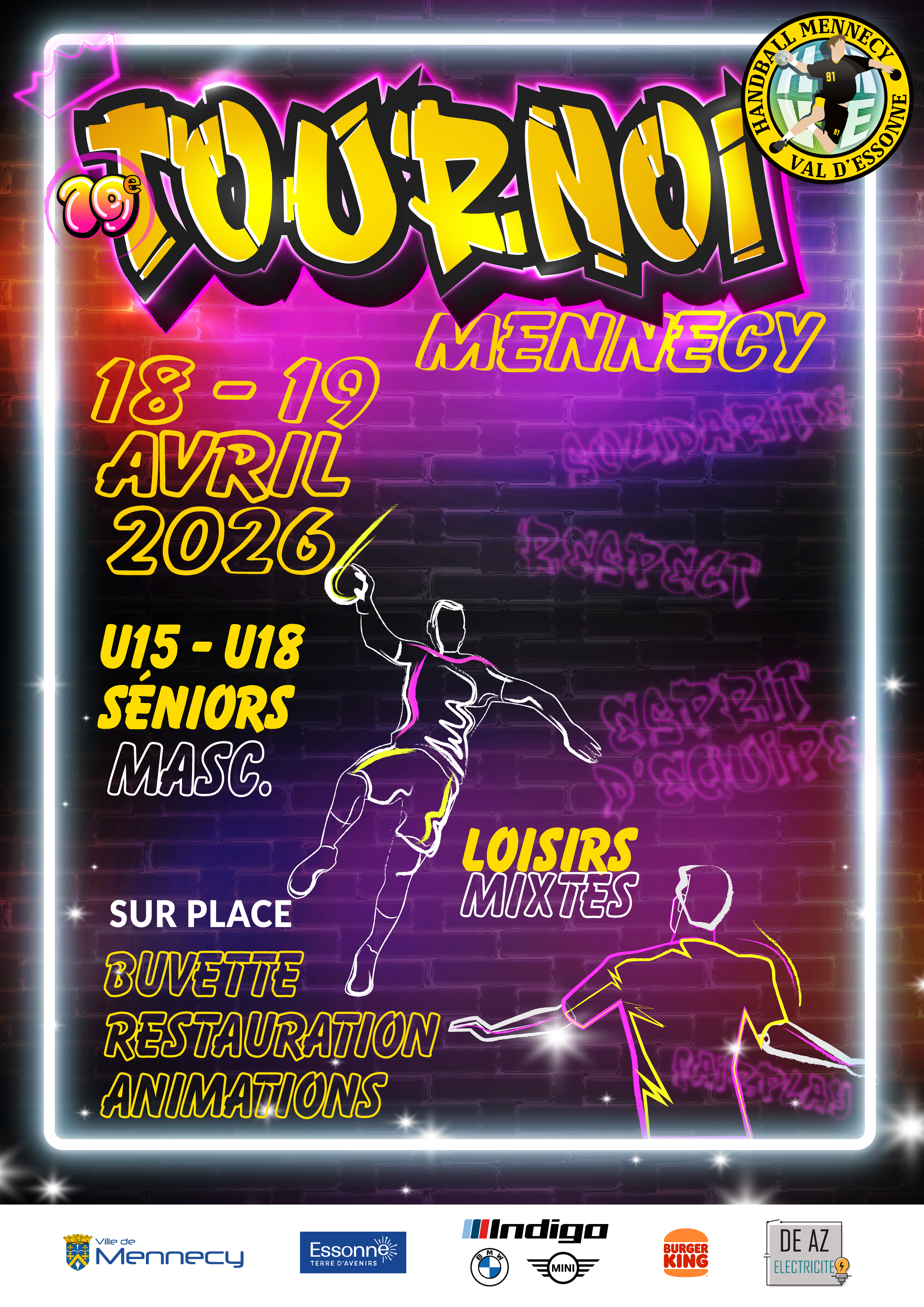 Tournoi de Printemps du HMVE - 19e édition - 18 et 19 avril 2026